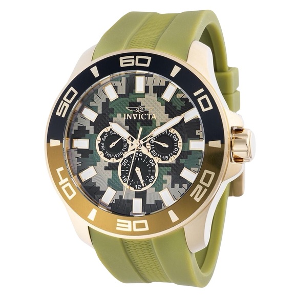 Invicta Pro Diver 46036 Camouflage Dial 50mm Gold Tone Watch – Brand New in Box - Picture 1 of 4
